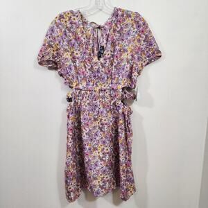 Jolie & Joy NWT floral print cut out sides tie back short sleeve dress size XL